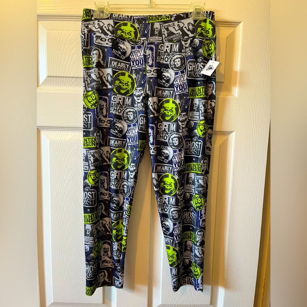 Disney Parks The Haunted Mansion 3/4 Capri Leggings Tights Soft Halloween Med